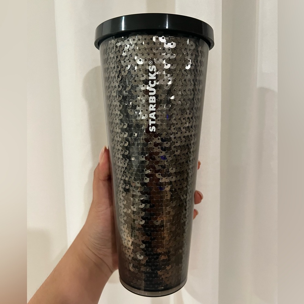Starbucks Venti 24 oz Black Sequin Tumbler